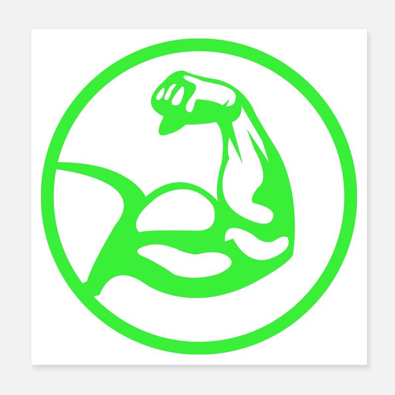 Biceps – silhouette verte Poster 20 x 20 cm