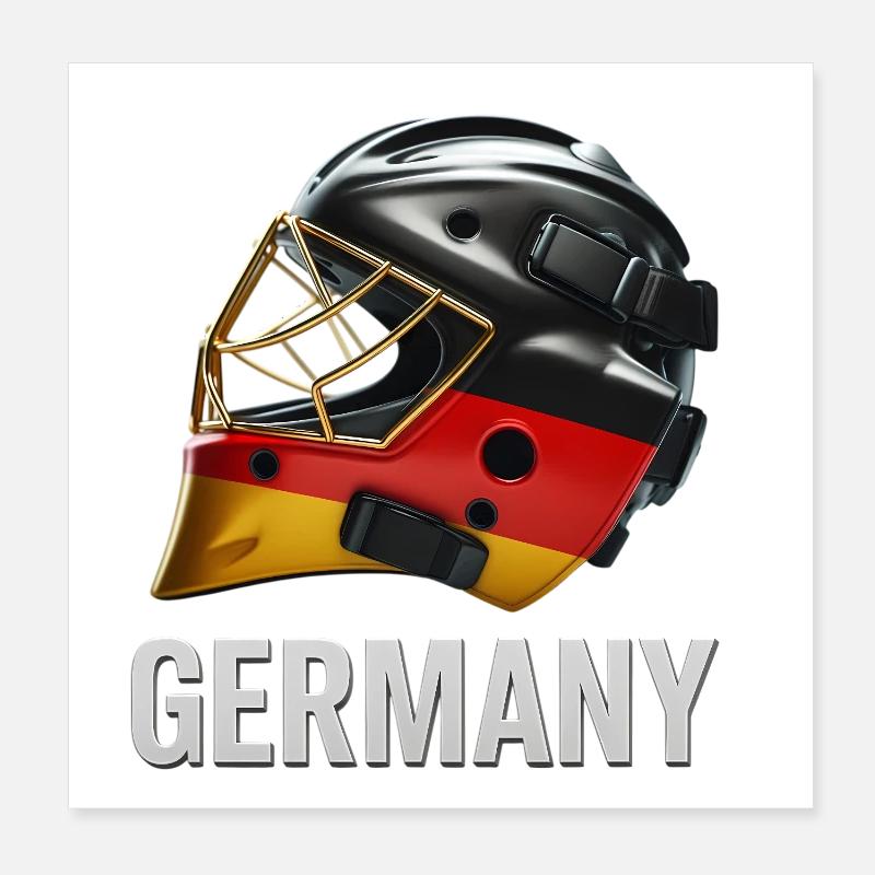 Graphique du casque du drapeau allemand Poster 20 x 20 cm