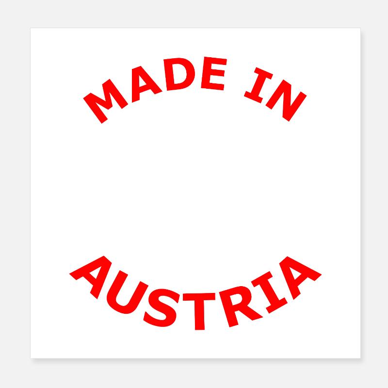 Made in Austria Eagle Logo Silhouette Poster 8" x 8" (20x20 cm)