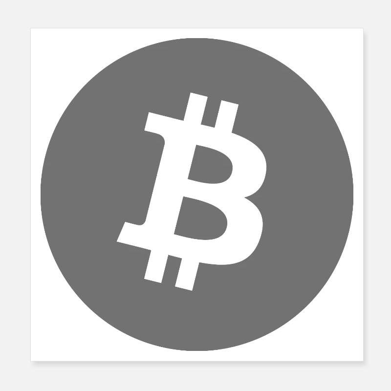 Bitcoin Core Symbol Grau Kreis Poster 20x20 cm