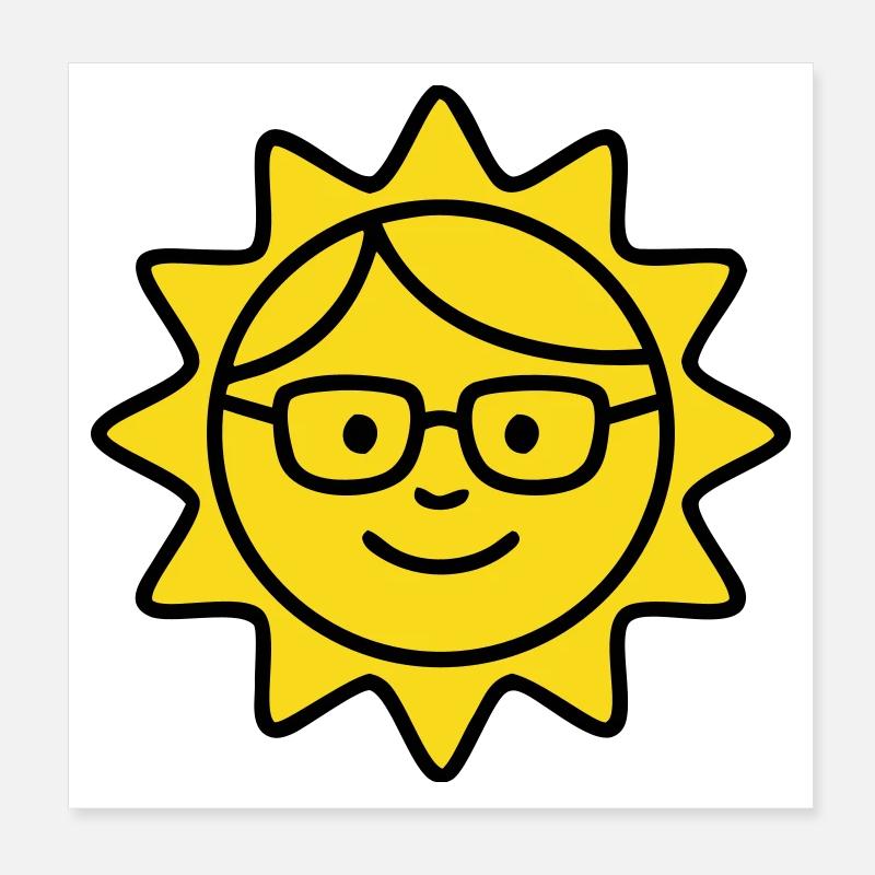 Bande dessinée Lunettes de Soleil Rieures Poster 20 x 20 cm