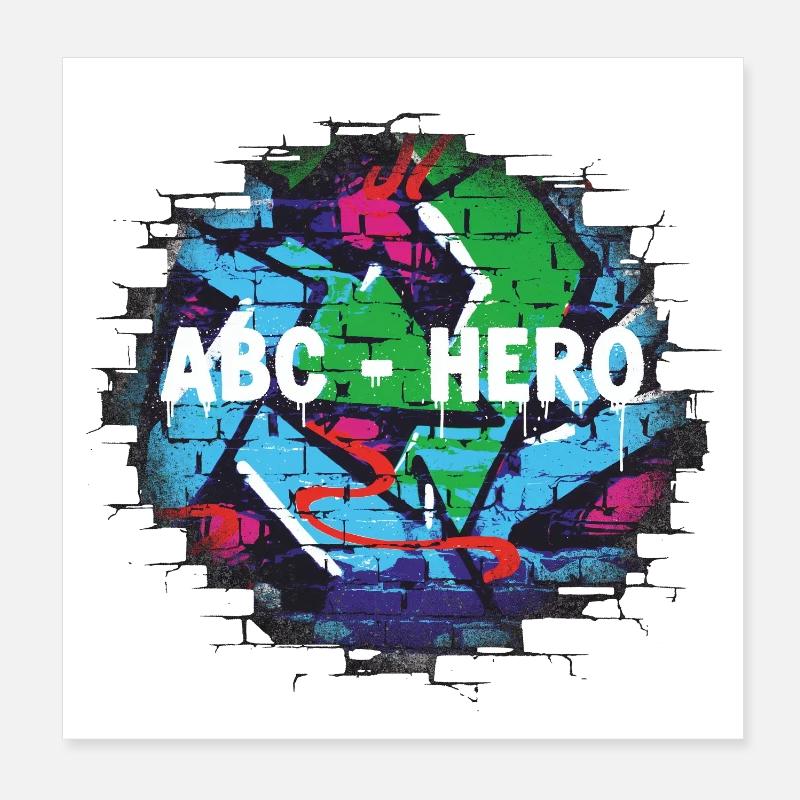 ABC HERO Graffiti Wall Design Poster 20 x 20 cm