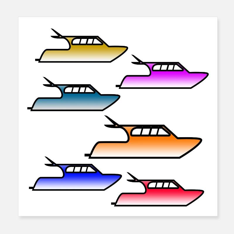Motorboote Poster 20x20 cm