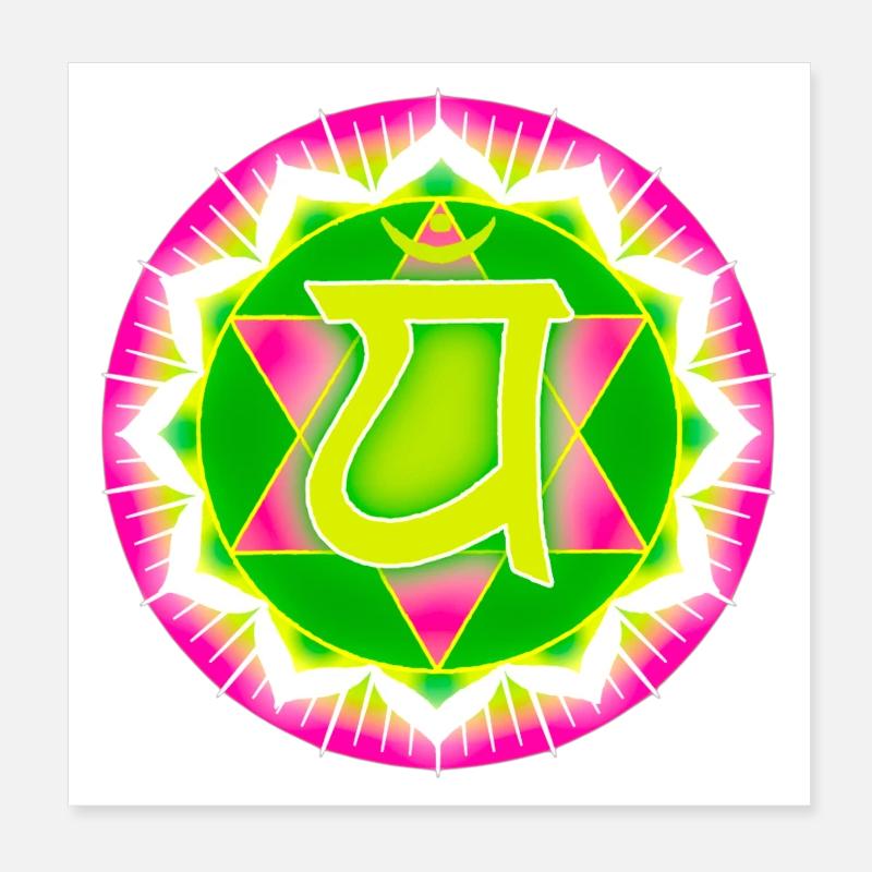Heart Chakra Anahata Poster 8" x 8" (20x20 cm)