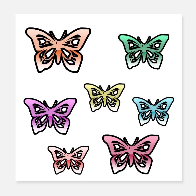Papillons Poster 20 x 20 cm