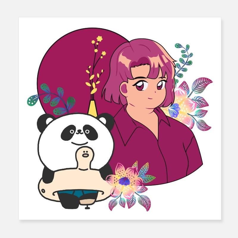Kawaii Panda & Prothèse d’été Poster 20 x 20 cm