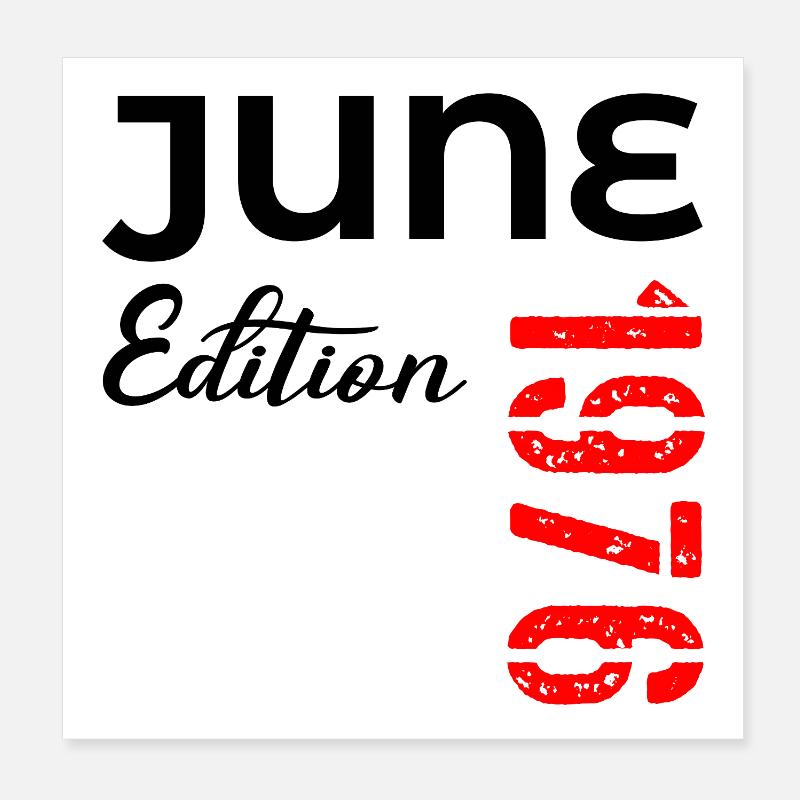 50. Geburtstag Juni 1976 Poster 20x20 cm