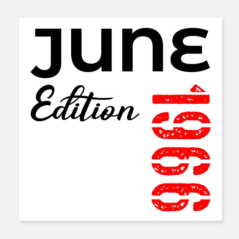 60. Geburtstag Juni 1966 Poster 20x20 cm