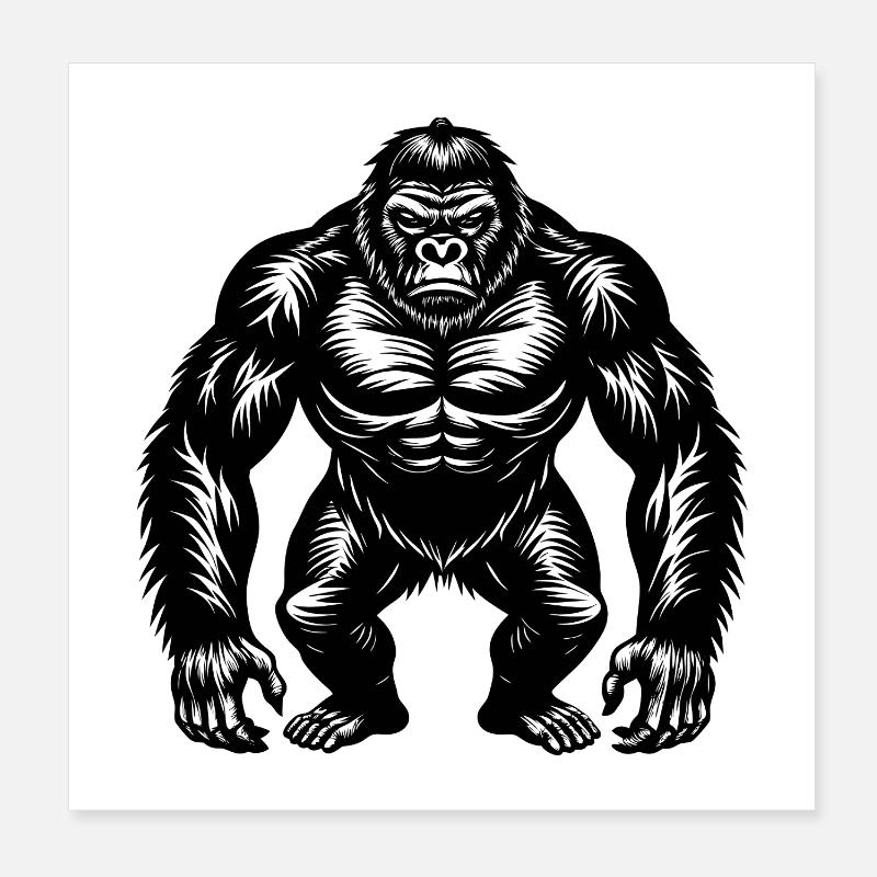 gorille Poster 20 x 20 cm