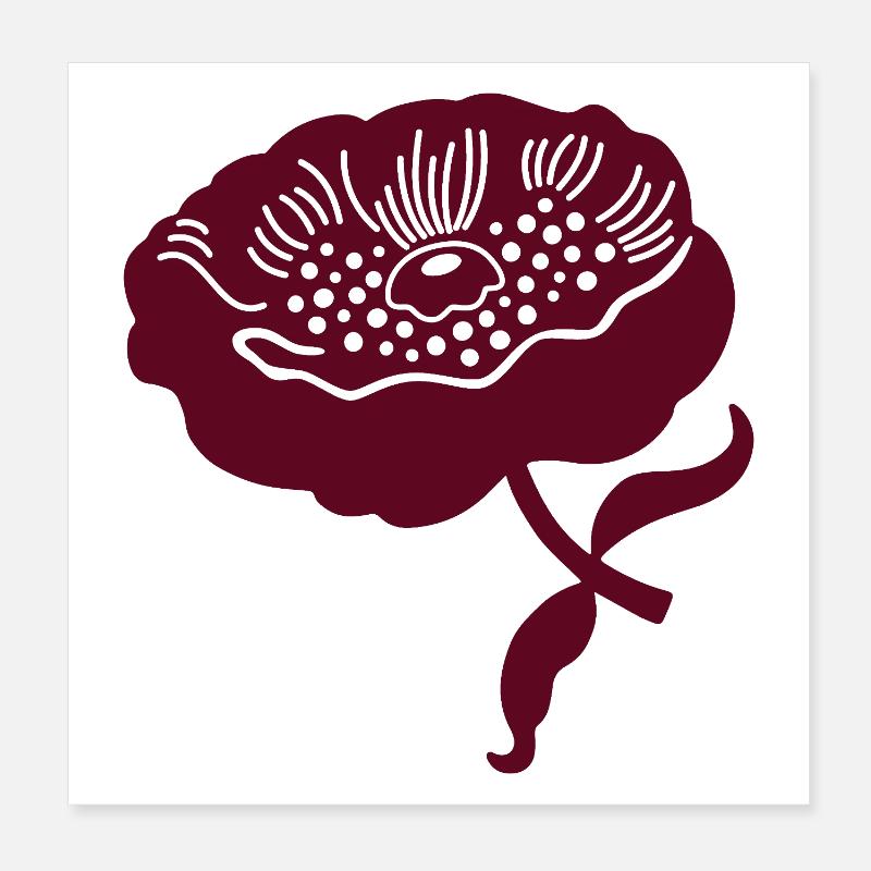 Peony L botanical peony l wine red Poster 8" x 8" (20x20 cm)