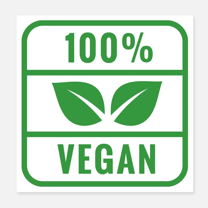100 % vegan Poster 20 x 20 cm