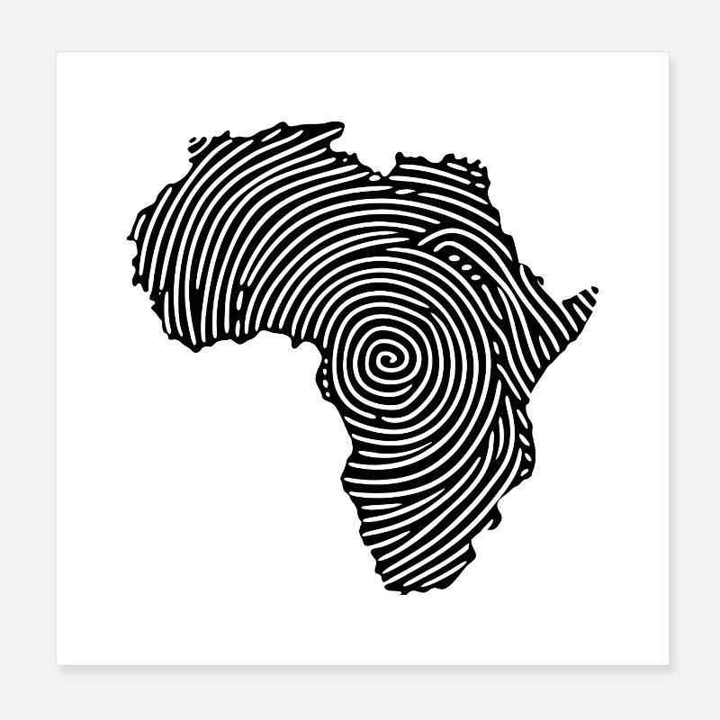 Empreintes digitales Afrique Poster 20 x 20 cm