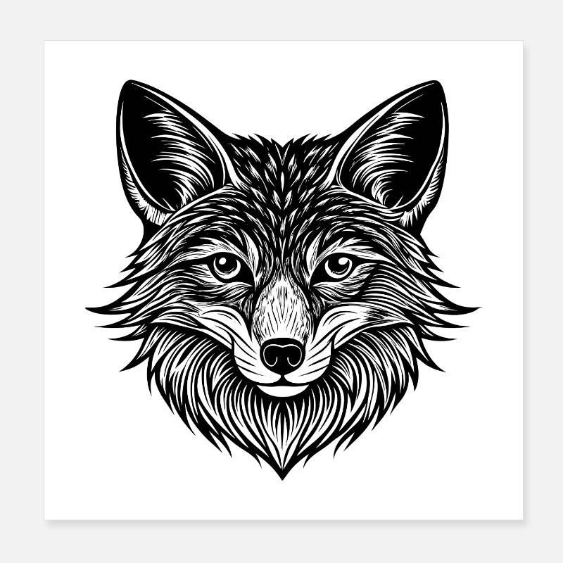 Fuchsgesicht Poster 20x20 cm