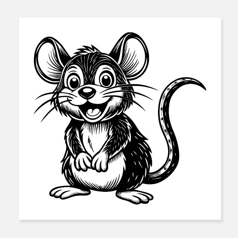 Glückliche Maus Poster 20x20 cm