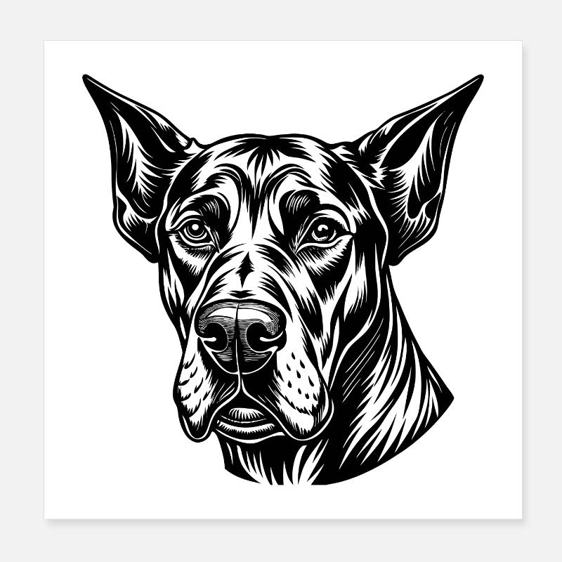 Chien dogue allemand Poster 20 x 20 cm