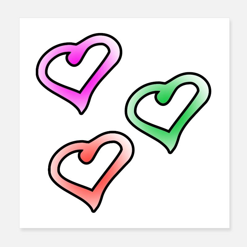 Hearts Poster 8" x 8" (20x20 cm)