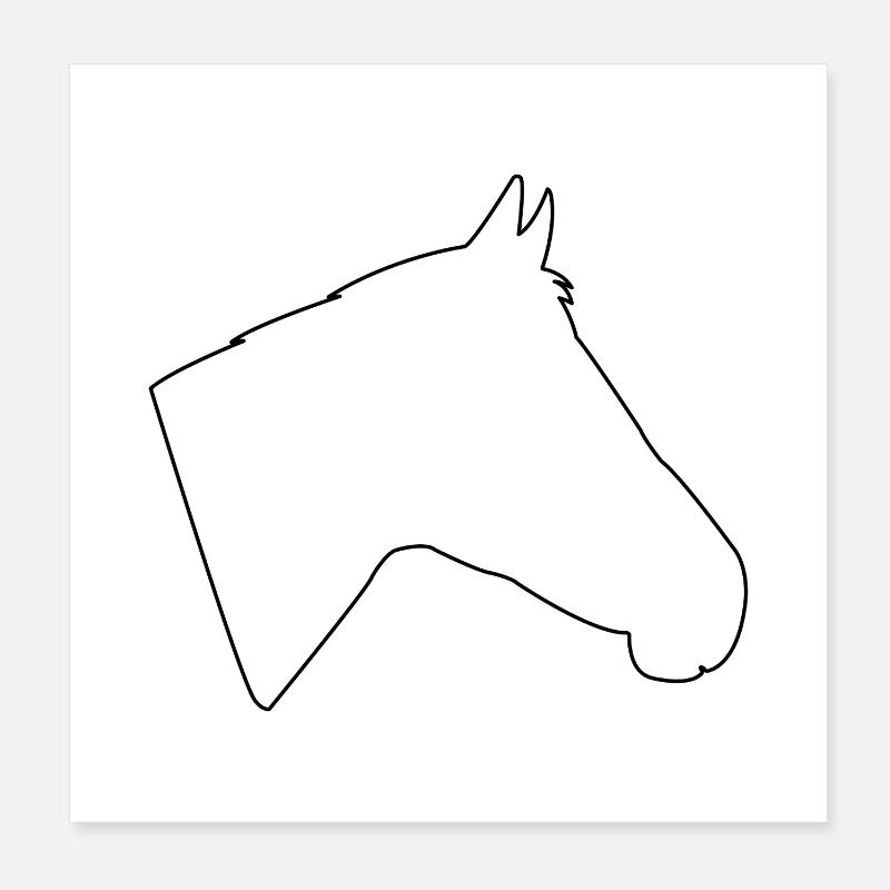 Pferdekopf Poster 20x20 cm