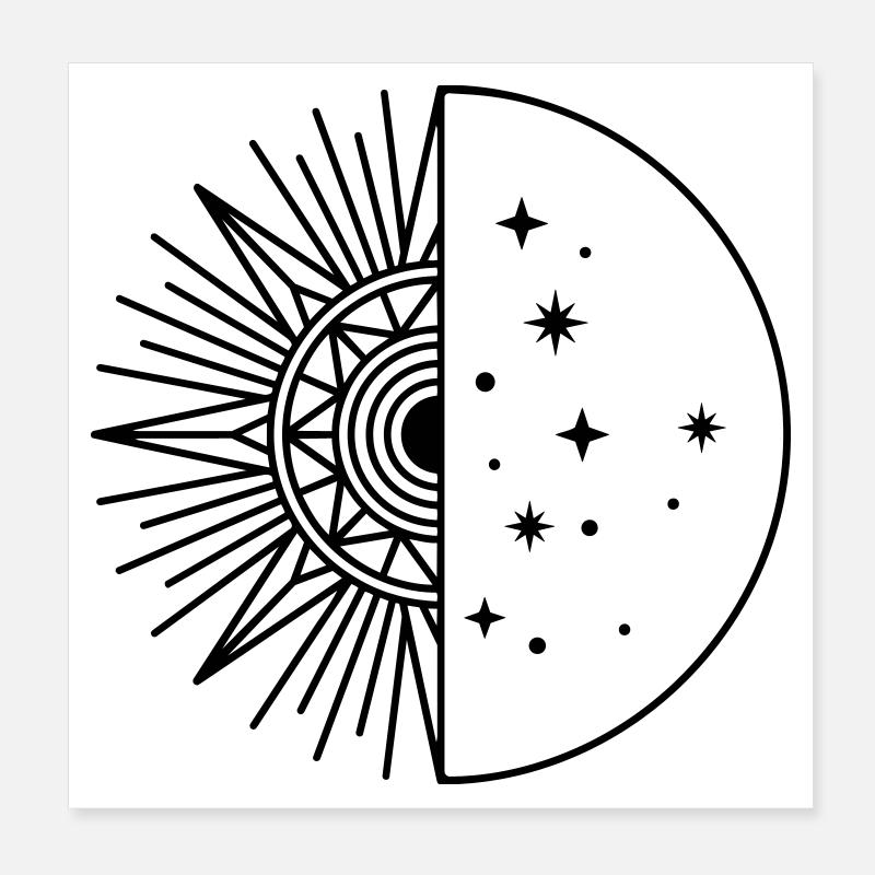 Soleil Lune Poster 20 x 20 cm
