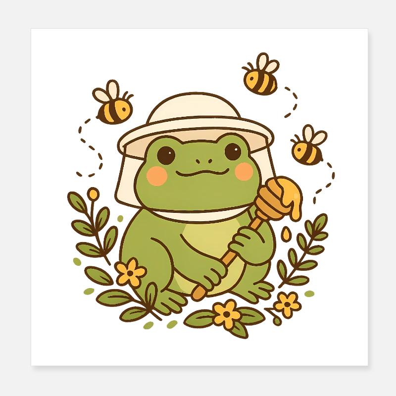 Beekeeper Frog Poster 8" x 8" (20x20 cm)