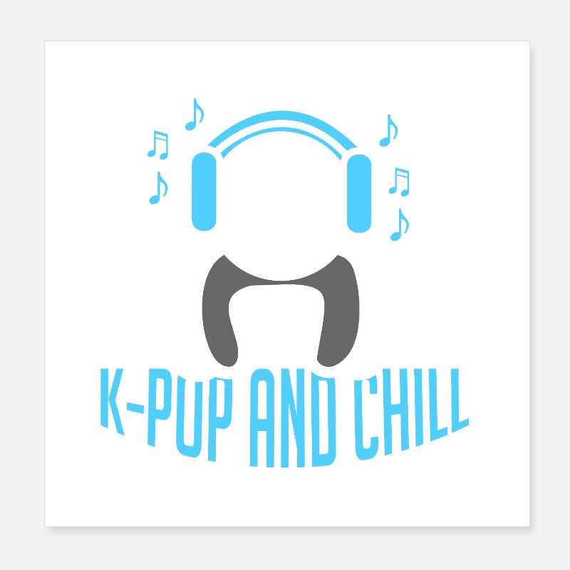 K-Pop And Chill Panda Bubble Tea Kawaii Poster 20x20 cm