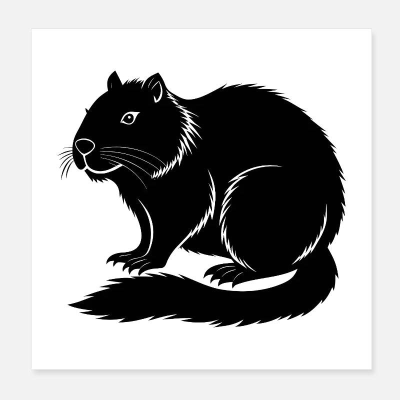 Corps de castor Poster 20 x 20 cm