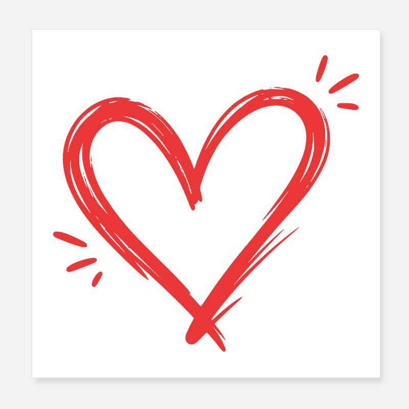 Herz Poster 20x20 cm
