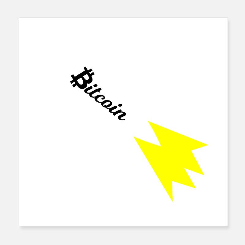Imprimerie de la fusée Bitcoin Poster 20 x 20 cm
