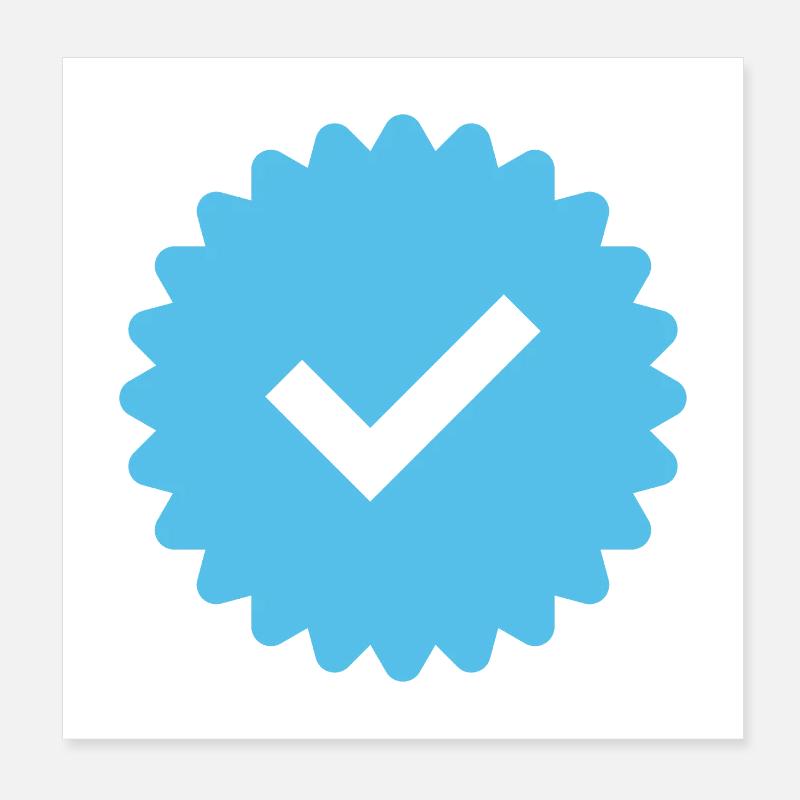 Blue Tick Abzeichen Poster 20x20 cm