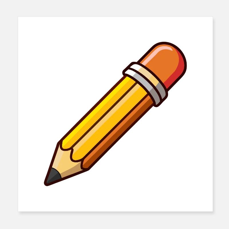 Clipart de dessin animé au crayon Poster 20 x 20 cm