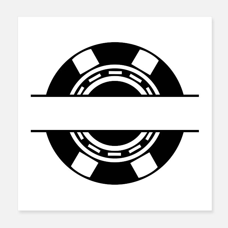 Monogramme de pièce de casino Poster 20 x 20 cm