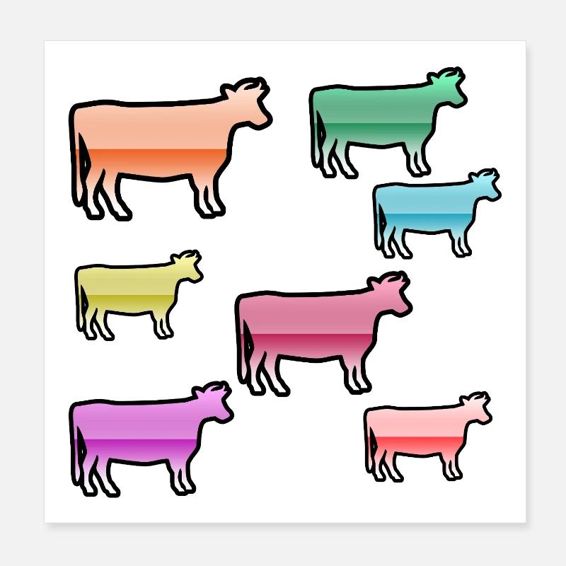 Vaches Poster 20 x 20 cm