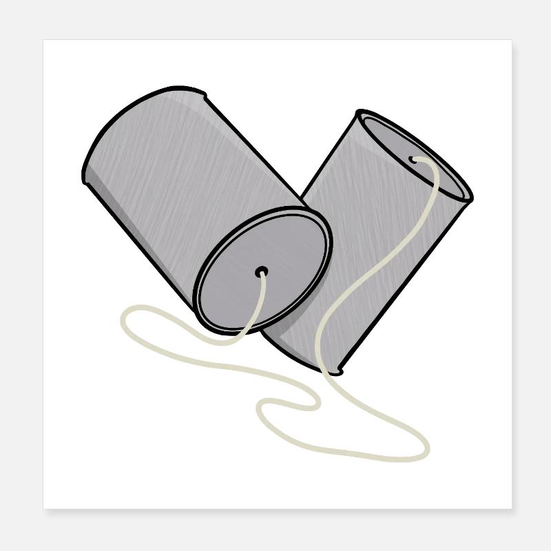 Blechdosen-Handy-Nostalgie Poster 20x20 cm