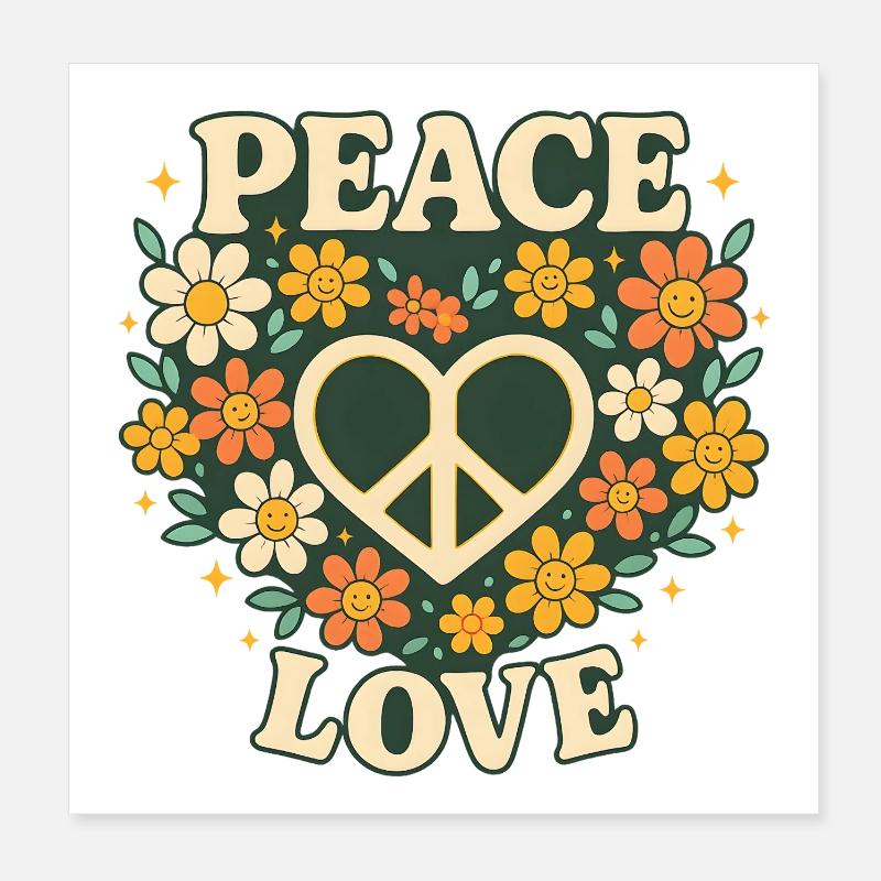 paix amour Poster 20 x 20 cm