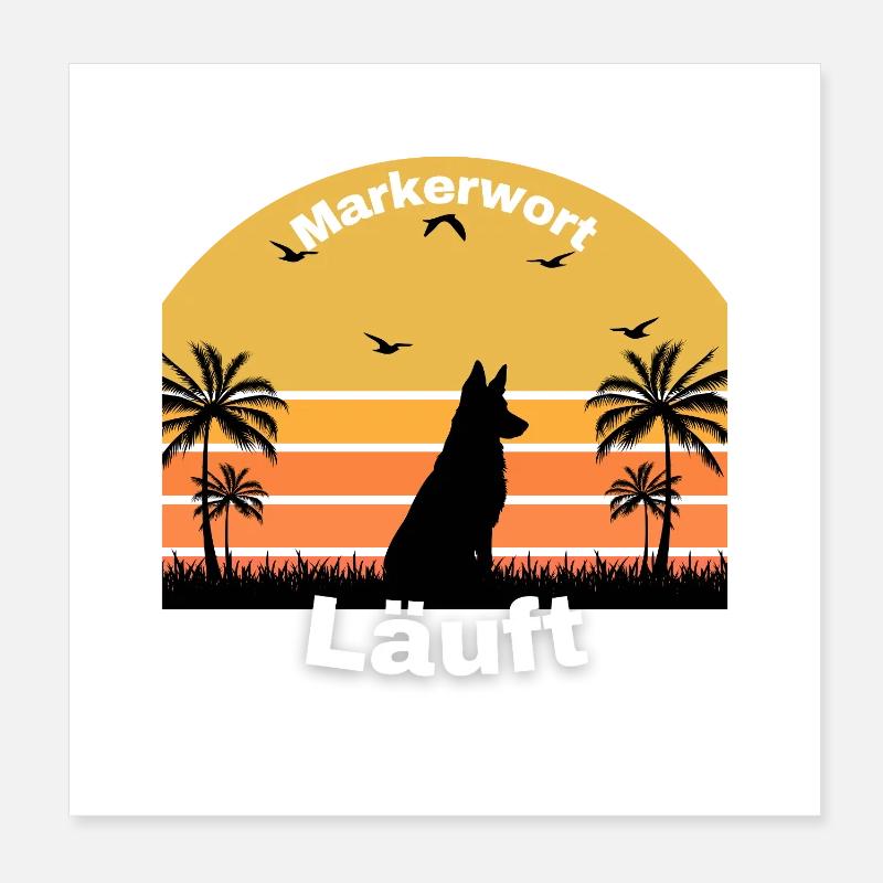 Markerwort läuft Poster 20x20 cm