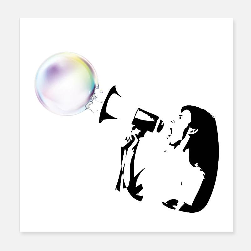 bubble shot Poster 20x20 cm