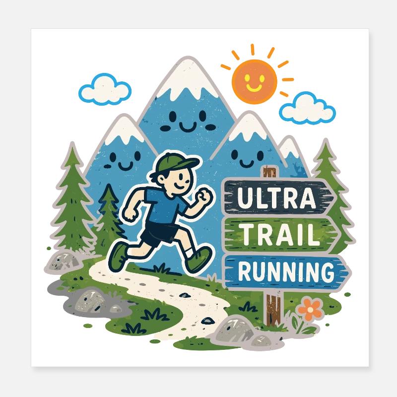 Ultra Trail Running Poster 20 x 20 cm