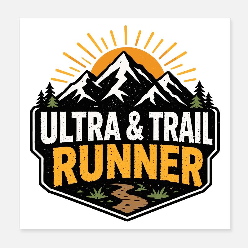 Ultra- und Trailrunner Poster 20x20 cm