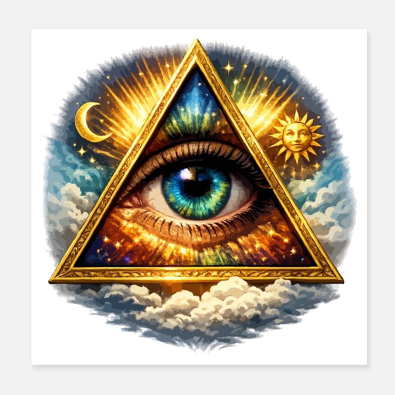 Œil Cosmique en Triangle Poster 20 x 20 cm