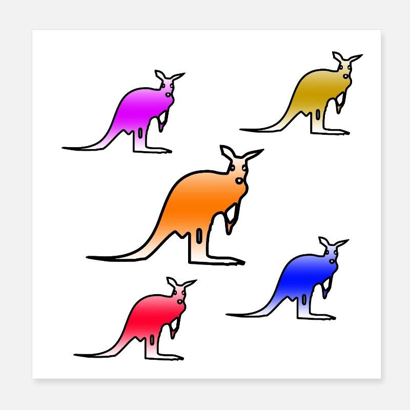 Kängurus Poster 20x20 cm