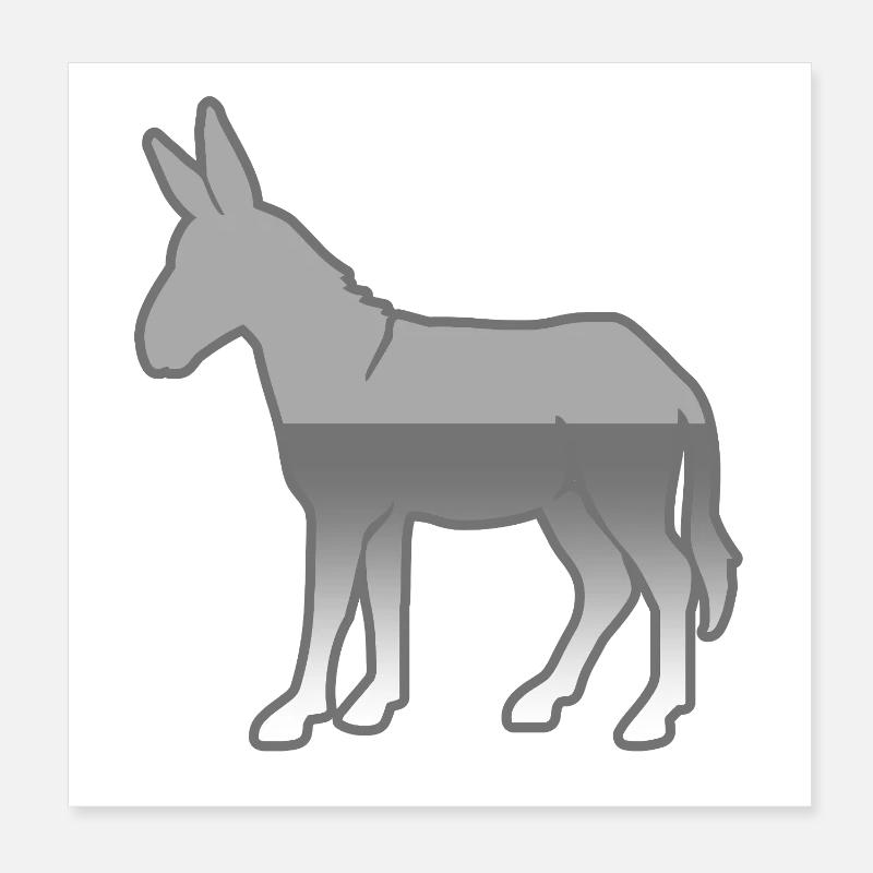 donkey Poster 8" x 8" (20x20 cm)