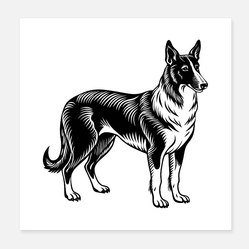 Chien Poster 20 x 20 cm