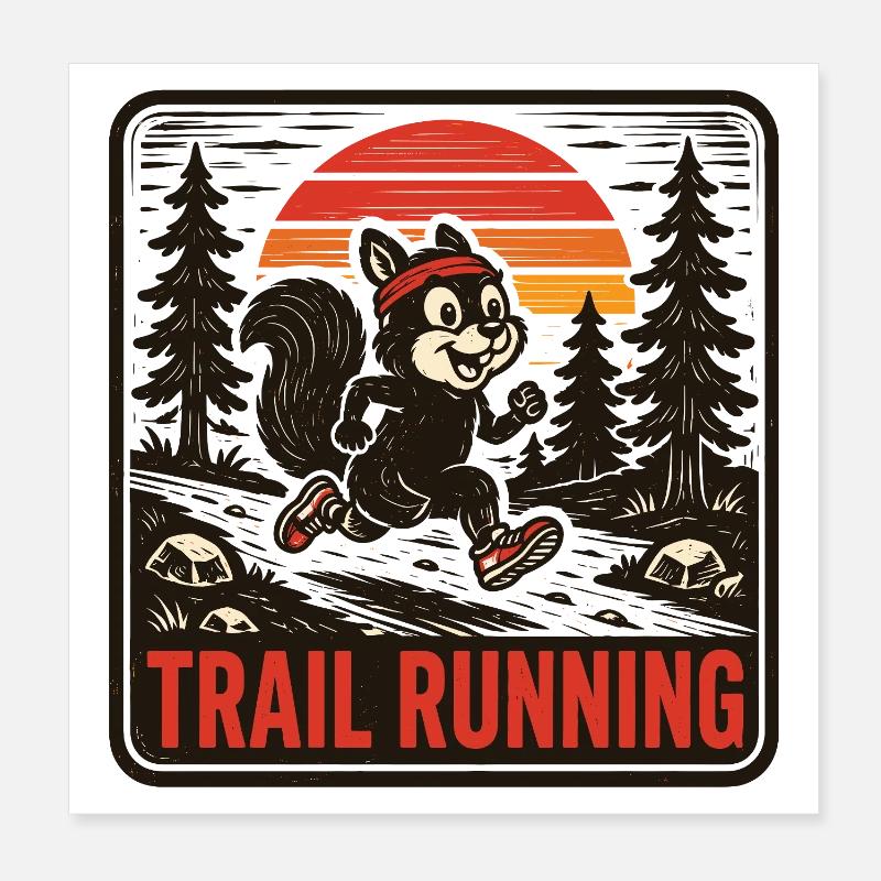 Course sur sentier Poster 20 x 20 cm