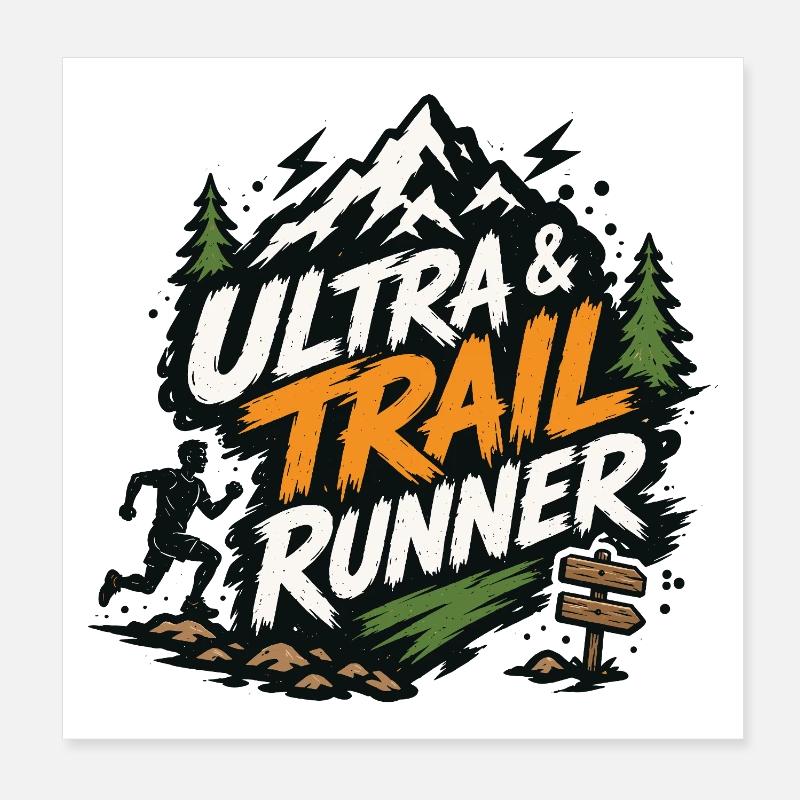 Ultra et trail runner Poster 20 x 20 cm