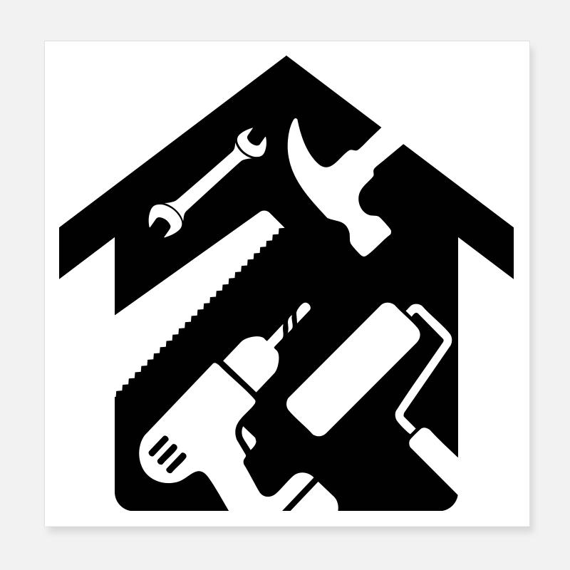 House Renovation Tool Handyman Poster 8" x 8" (20x20 cm)