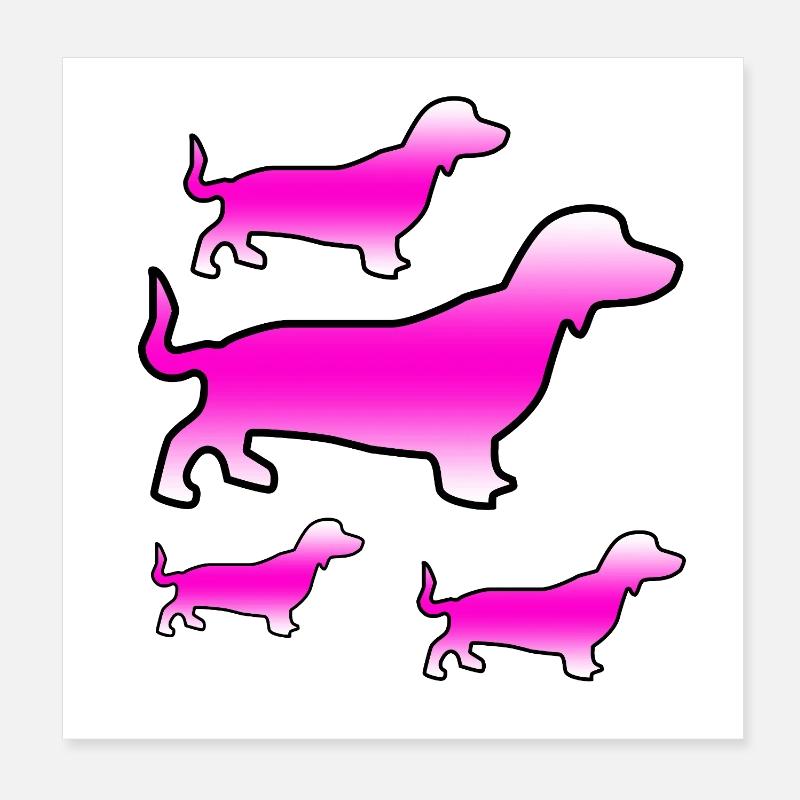 Dackel Poster 20x20 cm