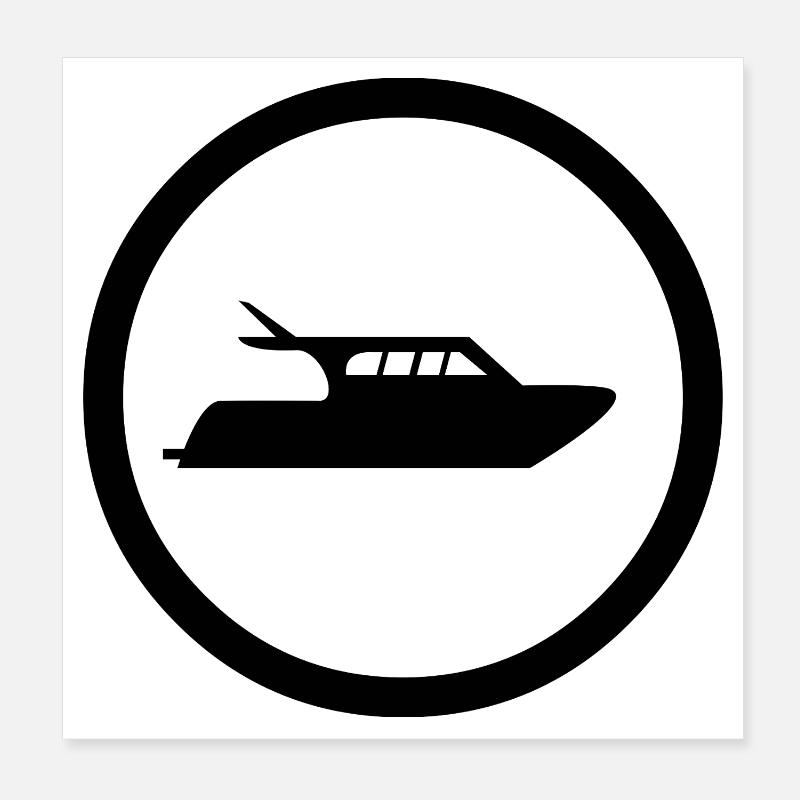 Motorboot Poster 20x20 cm