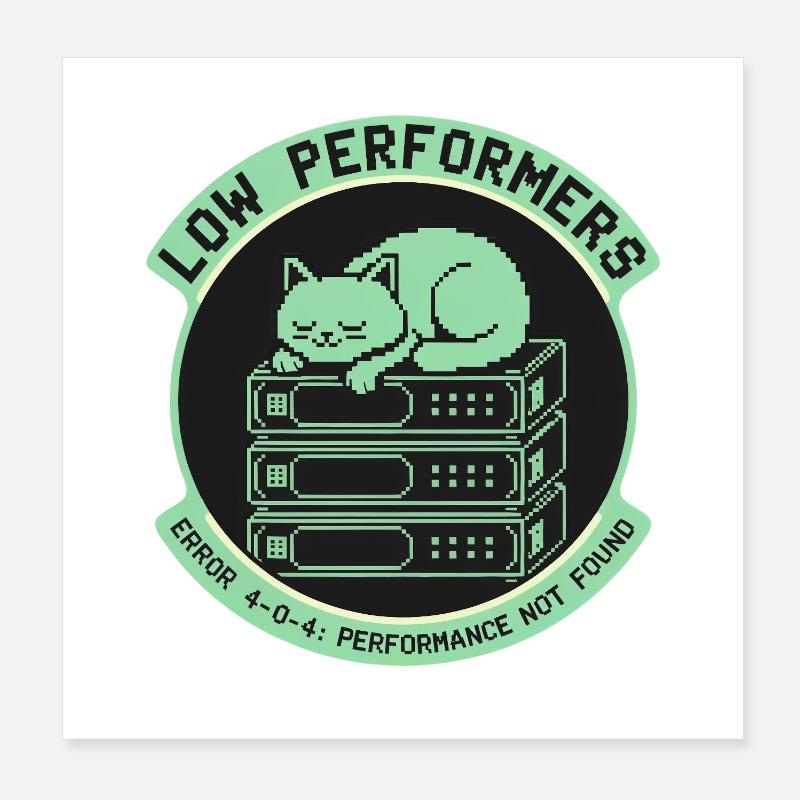 Low Performers Katze Server Pixel Art Poster 20x20 cm