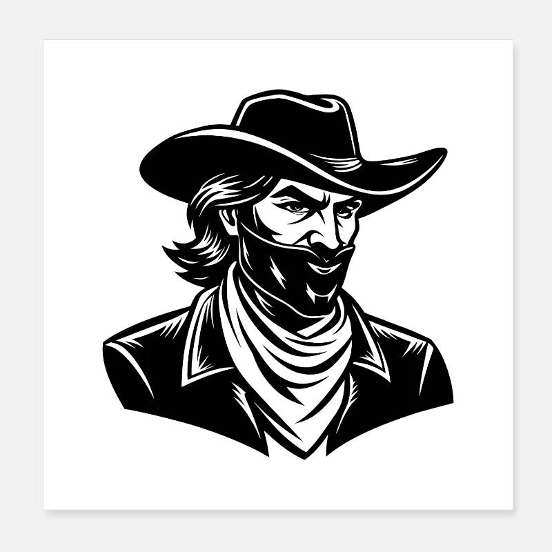 Cowboy-Bandana Poster 20x20 cm