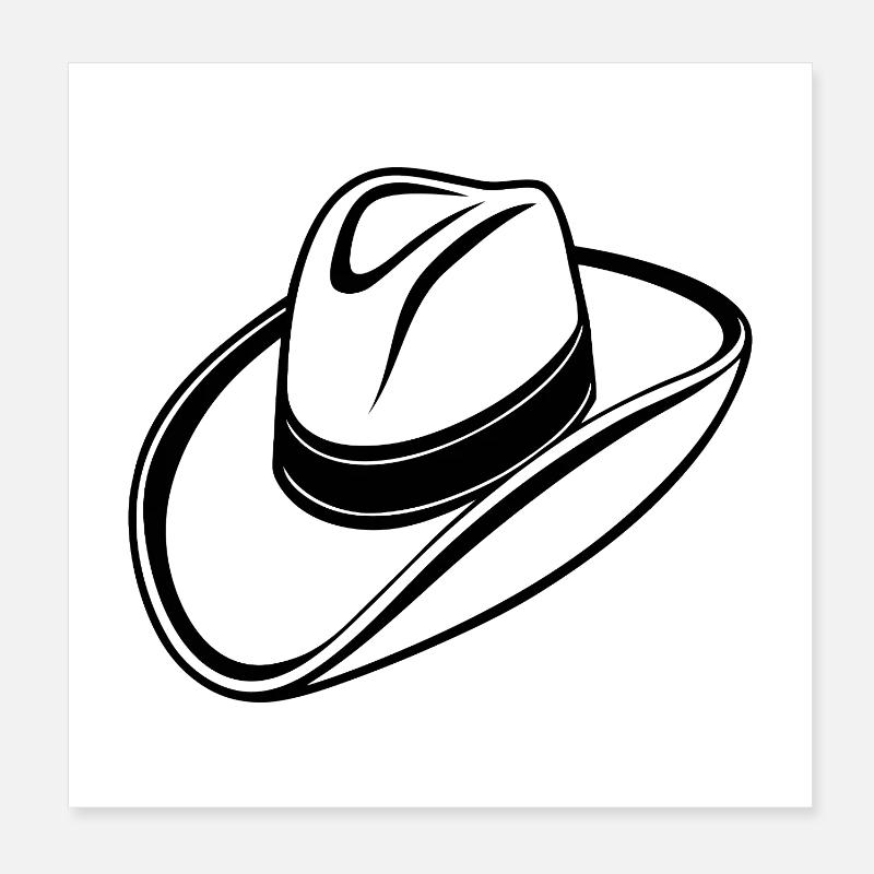 Cowboy hat Poster 8" x 8" (20x20 cm)