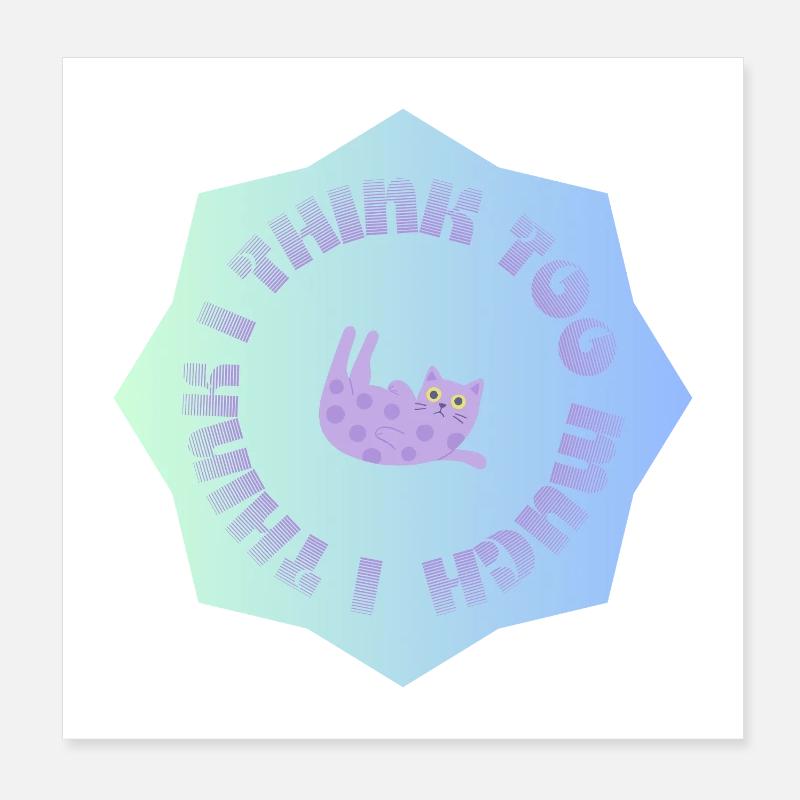 Je pense trop #1 - Poster 20 x 20 cm - blanc